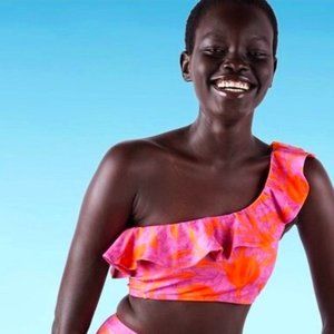 Liberty & Justice One Shoulder Ruffle Bikini Top